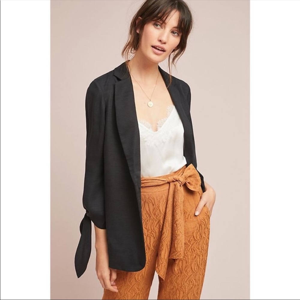 Anthropologie Cartonnier tie sleeve blazer NWT